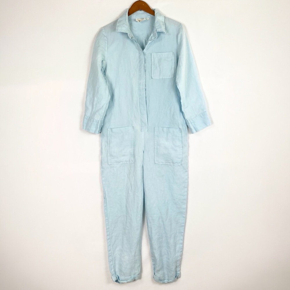 Sunday Morning Isabelle Linen Jumpsuit French Size Small Long Sleeve Lightweight